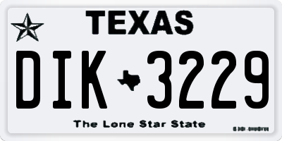 TX license plate DIK3229