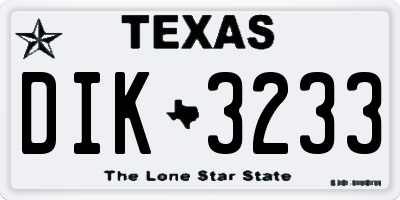 TX license plate DIK3233