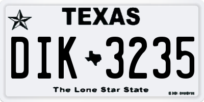 TX license plate DIK3235