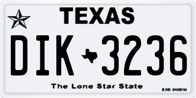 TX license plate DIK3236
