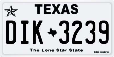 TX license plate DIK3239