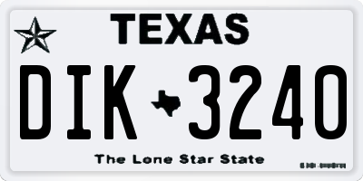 TX license plate DIK3240