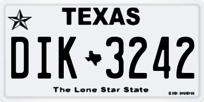 TX license plate DIK3242