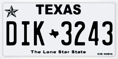TX license plate DIK3243