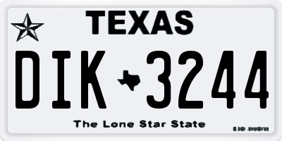 TX license plate DIK3244