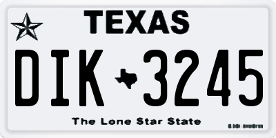 TX license plate DIK3245