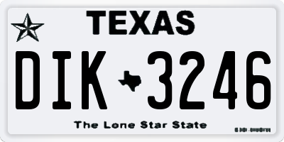 TX license plate DIK3246