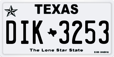 TX license plate DIK3253