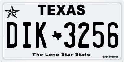 TX license plate DIK3256