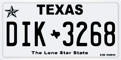 TX license plate DIK3268
