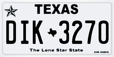 TX license plate DIK3270
