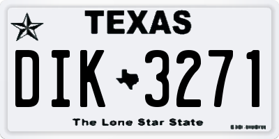 TX license plate DIK3271