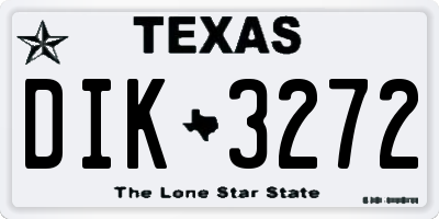 TX license plate DIK3272
