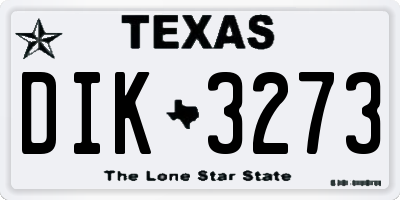 TX license plate DIK3273