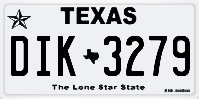 TX license plate DIK3279