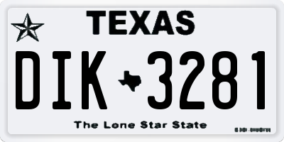 TX license plate DIK3281