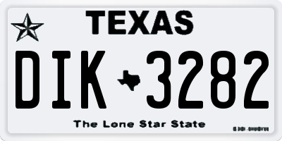 TX license plate DIK3282
