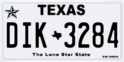 TX license plate DIK3284
