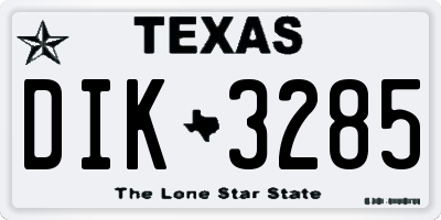 TX license plate DIK3285