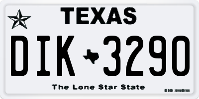TX license plate DIK3290