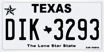 TX license plate DIK3293