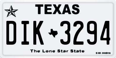 TX license plate DIK3294