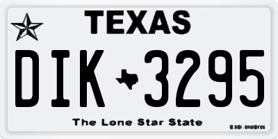 TX license plate DIK3295