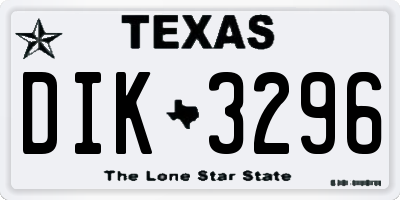 TX license plate DIK3296