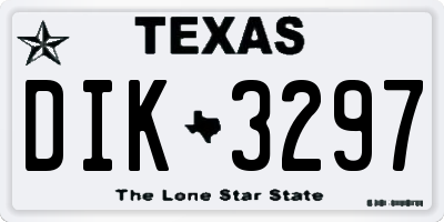 TX license plate DIK3297