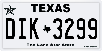 TX license plate DIK3299