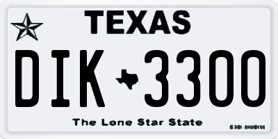 TX license plate DIK3300