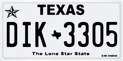 TX license plate DIK3305