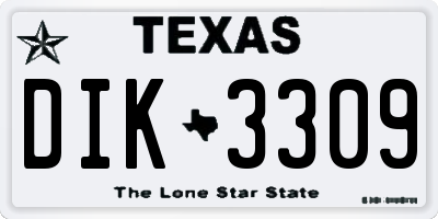 TX license plate DIK3309