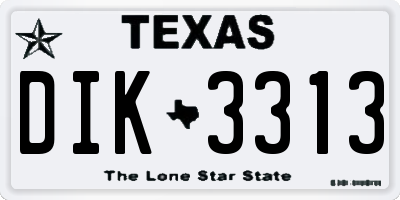 TX license plate DIK3313