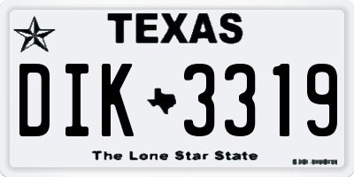 TX license plate DIK3319