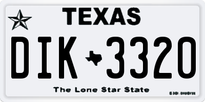 TX license plate DIK3320