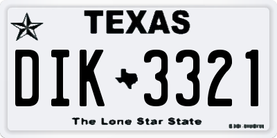 TX license plate DIK3321