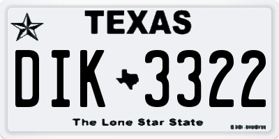 TX license plate DIK3322