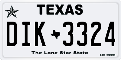 TX license plate DIK3324