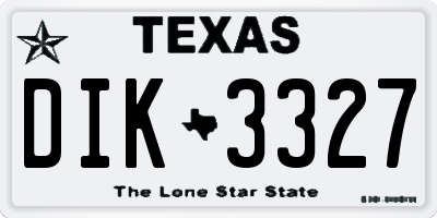 TX license plate DIK3327