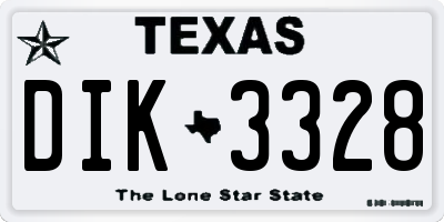 TX license plate DIK3328