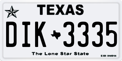 TX license plate DIK3335