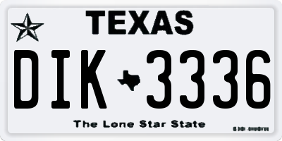 TX license plate DIK3336