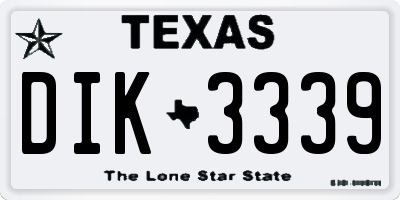 TX license plate DIK3339