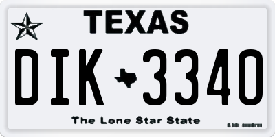 TX license plate DIK3340