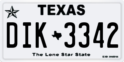 TX license plate DIK3342