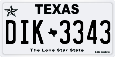 TX license plate DIK3343