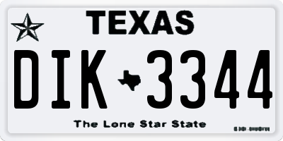 TX license plate DIK3344