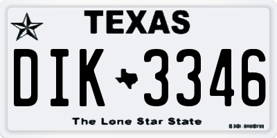 TX license plate DIK3346