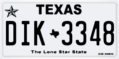TX license plate DIK3348